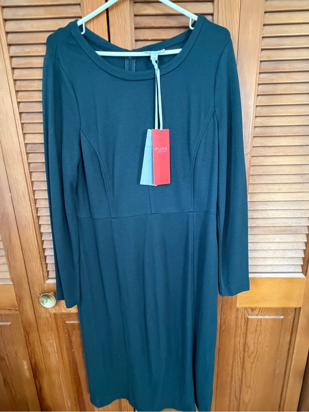 Pure Collection Green Malla Long-Sleeve Midi Dress